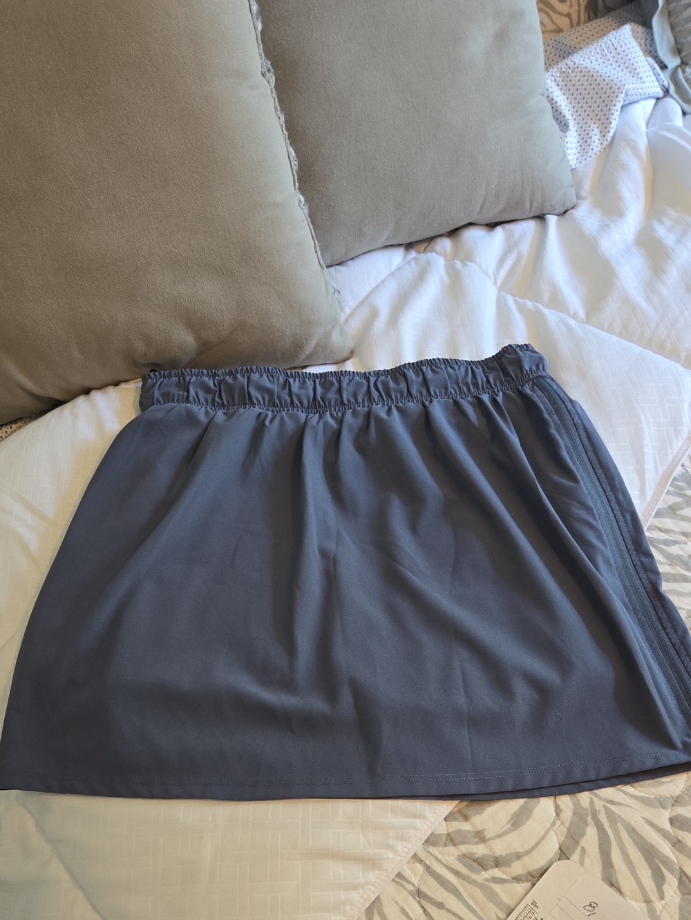 Women’s Elastic-Waist Slate Blue Athletic Skort, Size Small